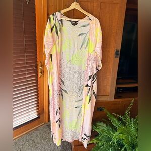Bel Kazan | Anthropologie Duster Kimono Pink Black Yellow One Size